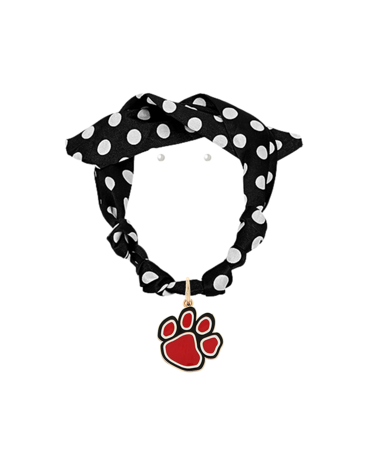 Polka Dot Paws Scarf Necklace