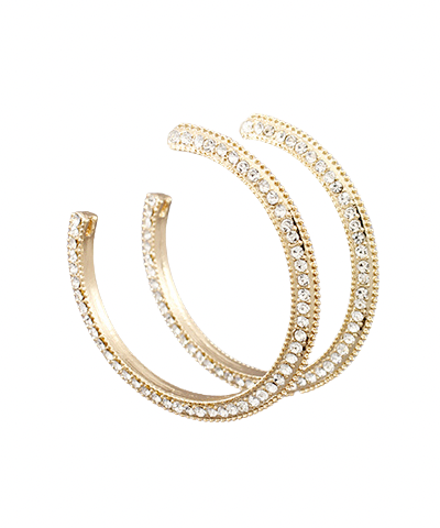 Delainey Crystal Pave Hoop Earrings