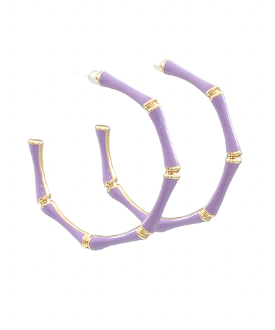 Blythe Bamboo Hoop Earrings-Lavender