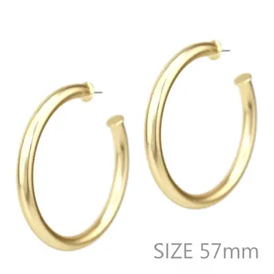 Satin Gold Stud Hoop Earring