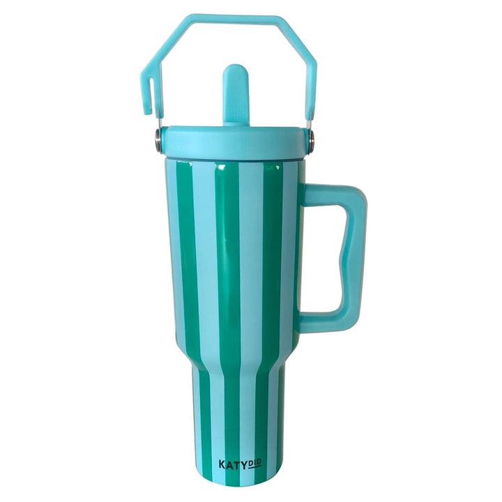 Aqua & Green Striped 38oz Cabana Tumbler