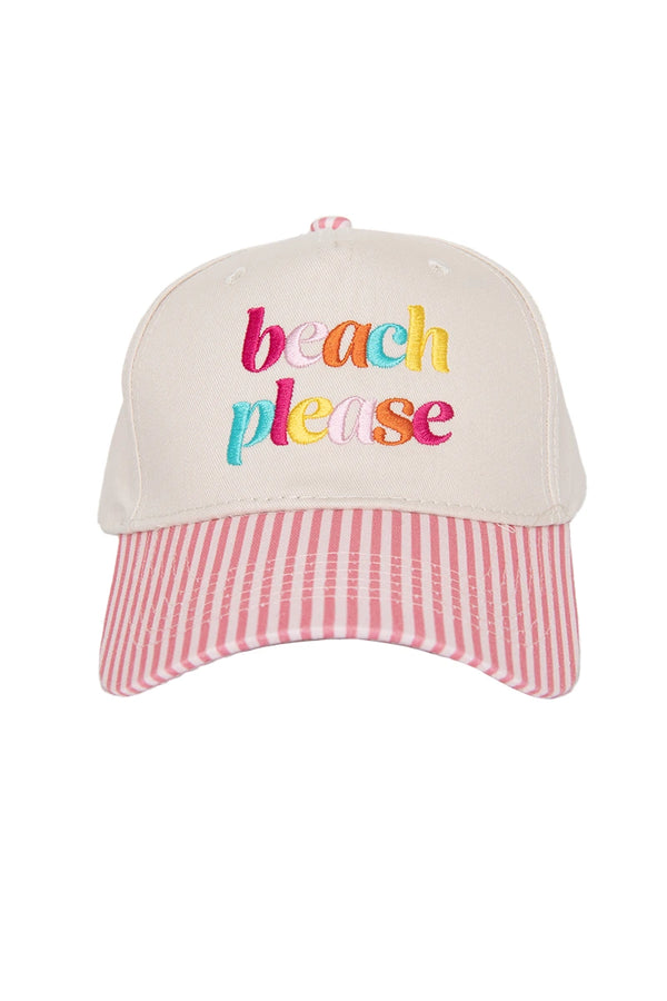Beach Please Stripe Trucker Hat