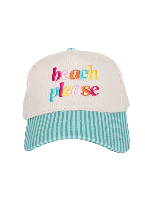 Beach Please Stripe Trucker Hat