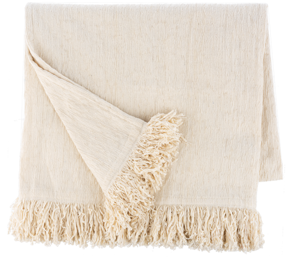 Ivory Chenille Throw Blanket