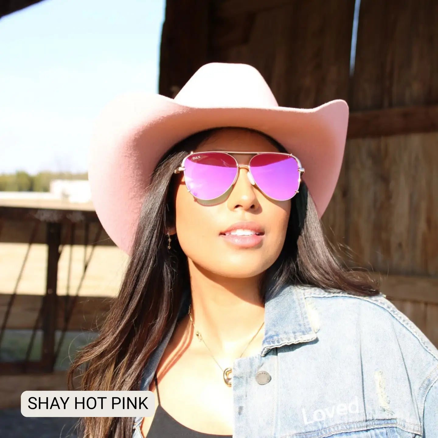 Shay - Women's Polarized Large Hair Friendly Aviator | Hot Pink