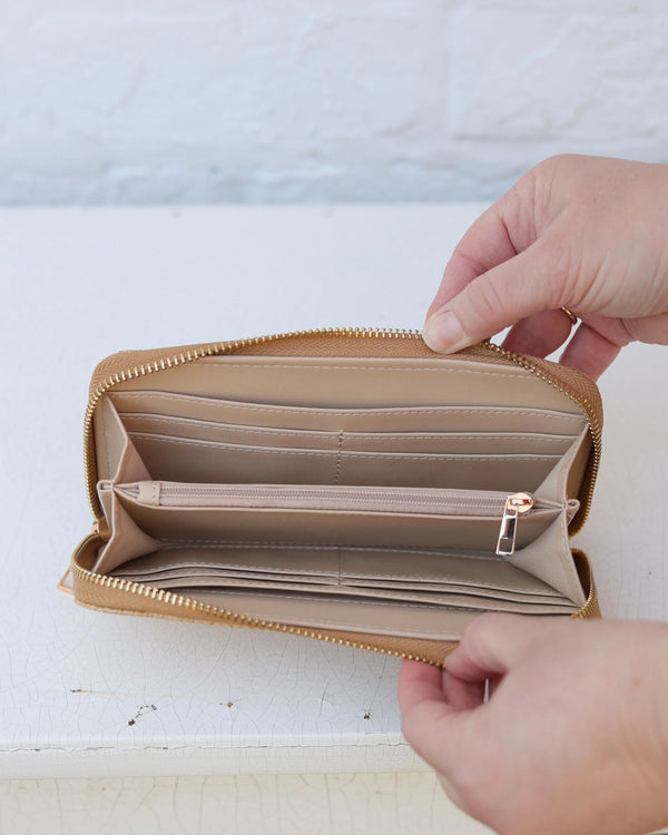 Penelope Wallet|Woven Tan