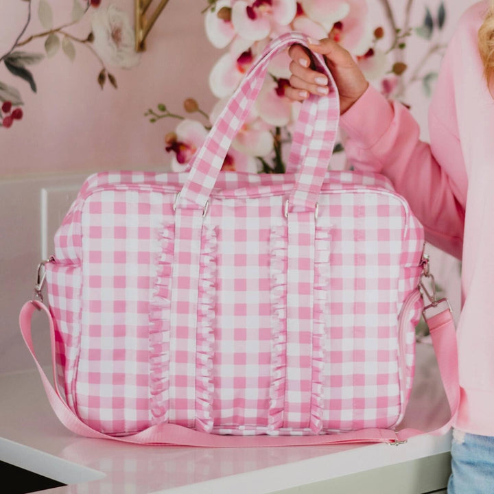 Light Pink Gingham Duffle Bag
