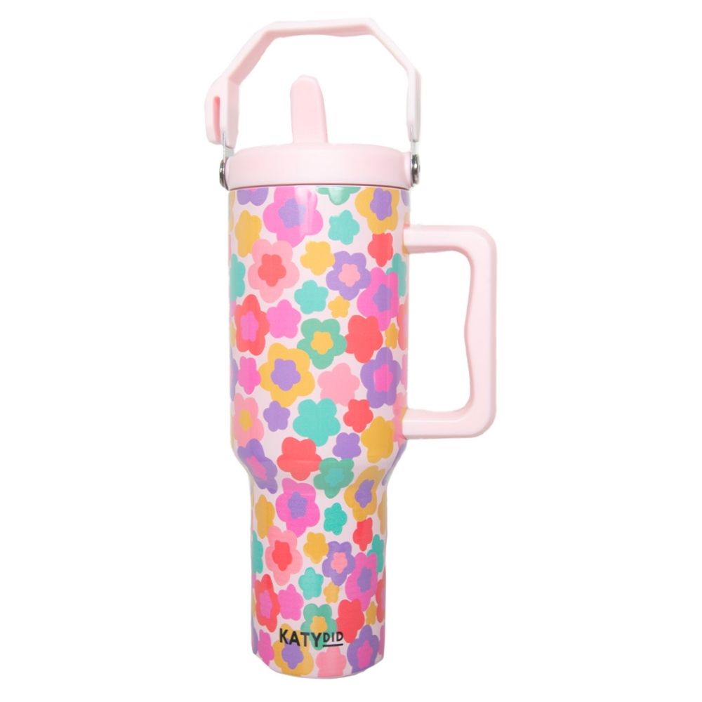 Groovy Multicolor Flowers 38oz Tumbler