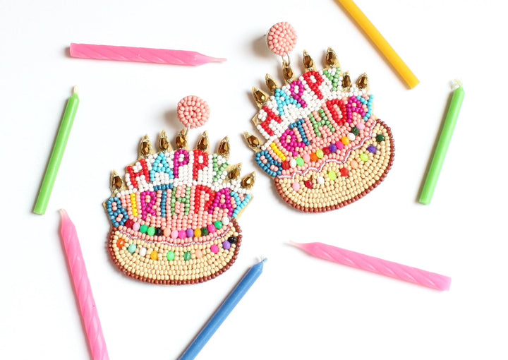 Pink Birthday Cake Earrings
