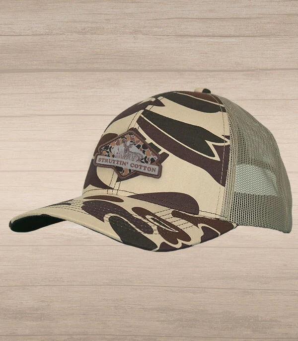 Diamond Buck Patch Snap Back Trucker - New School Camo