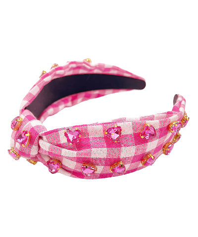 Crystal & Checkered Knotted Headband