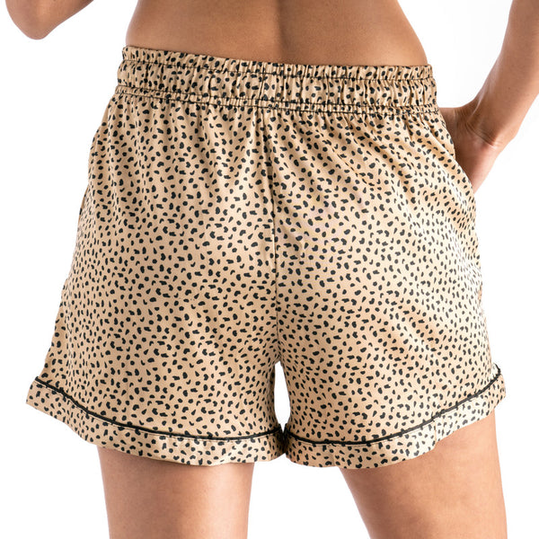 Ooh La Leopard - Beauty Sleep Satin Pajama Shorts - HELLO MELLO