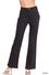 Acid Washed Frayed Hem Straight Wide Pants - Black