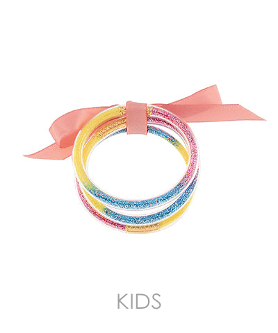 Multi Glitter Jelly Bangle Bracelet- Kids