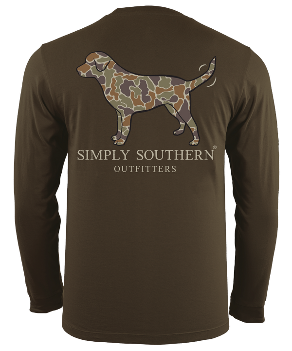 Camo Dog Mens Long Sleeve T-Shirt