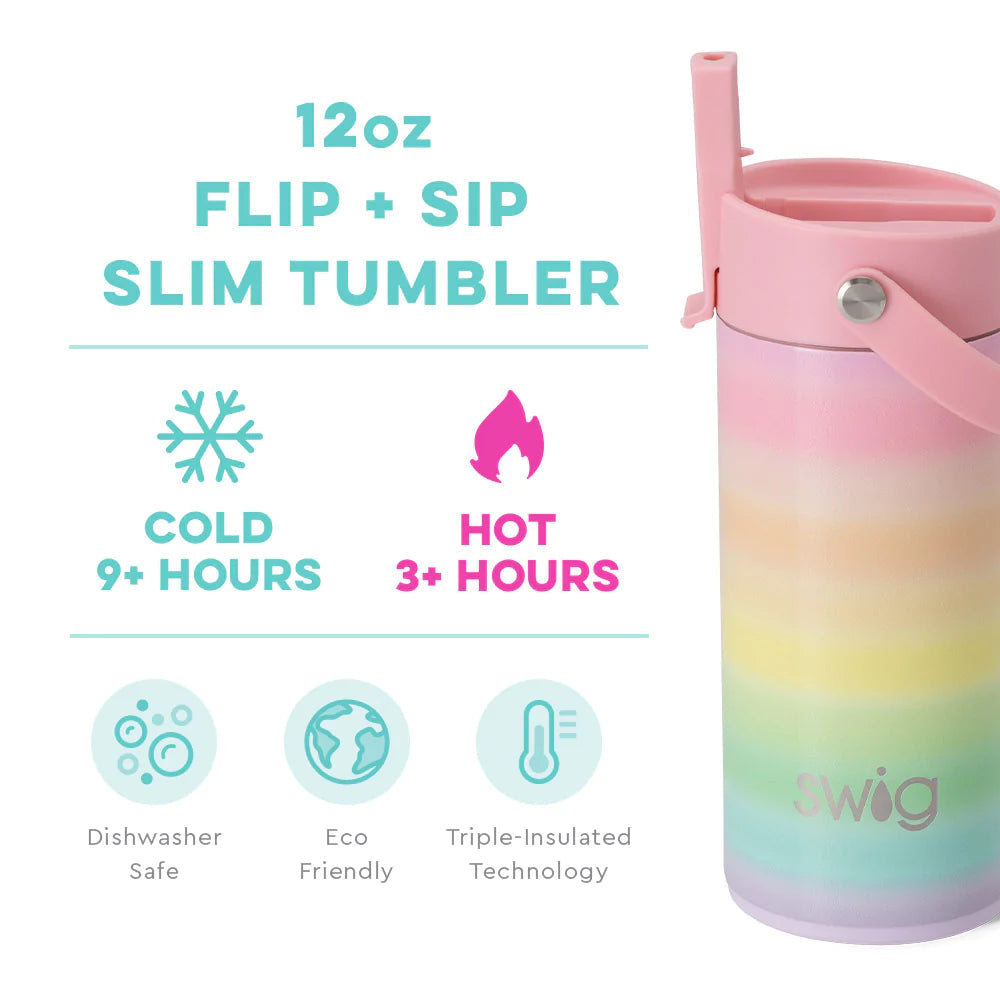 Over The Rainbow Flip + Sip Slim Tumbler (12oz)