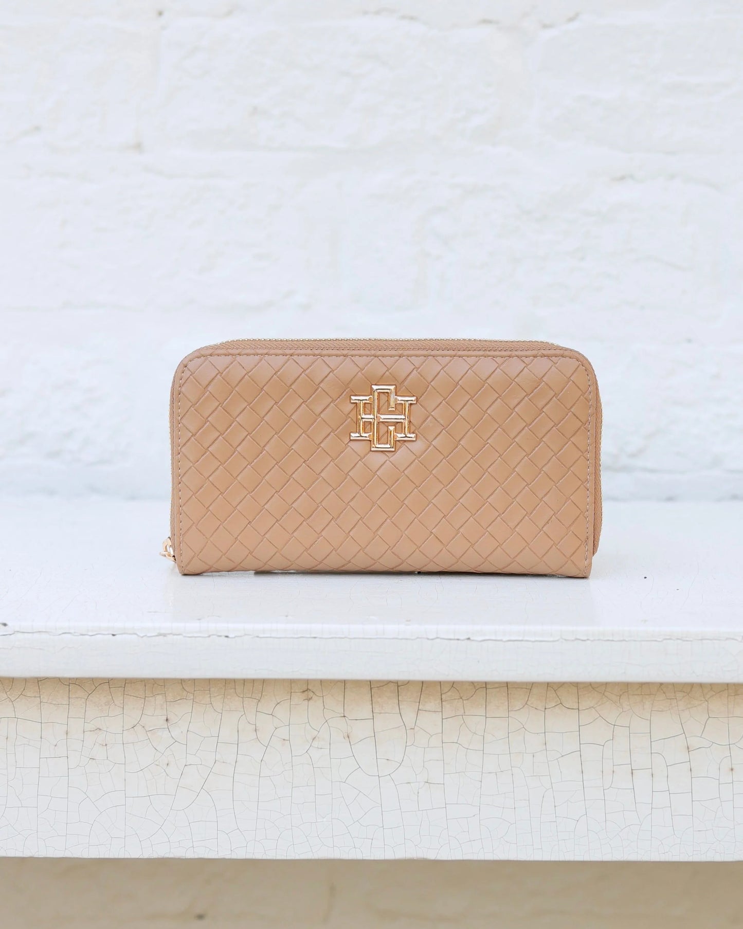 Penelope Wallet|Woven Tan