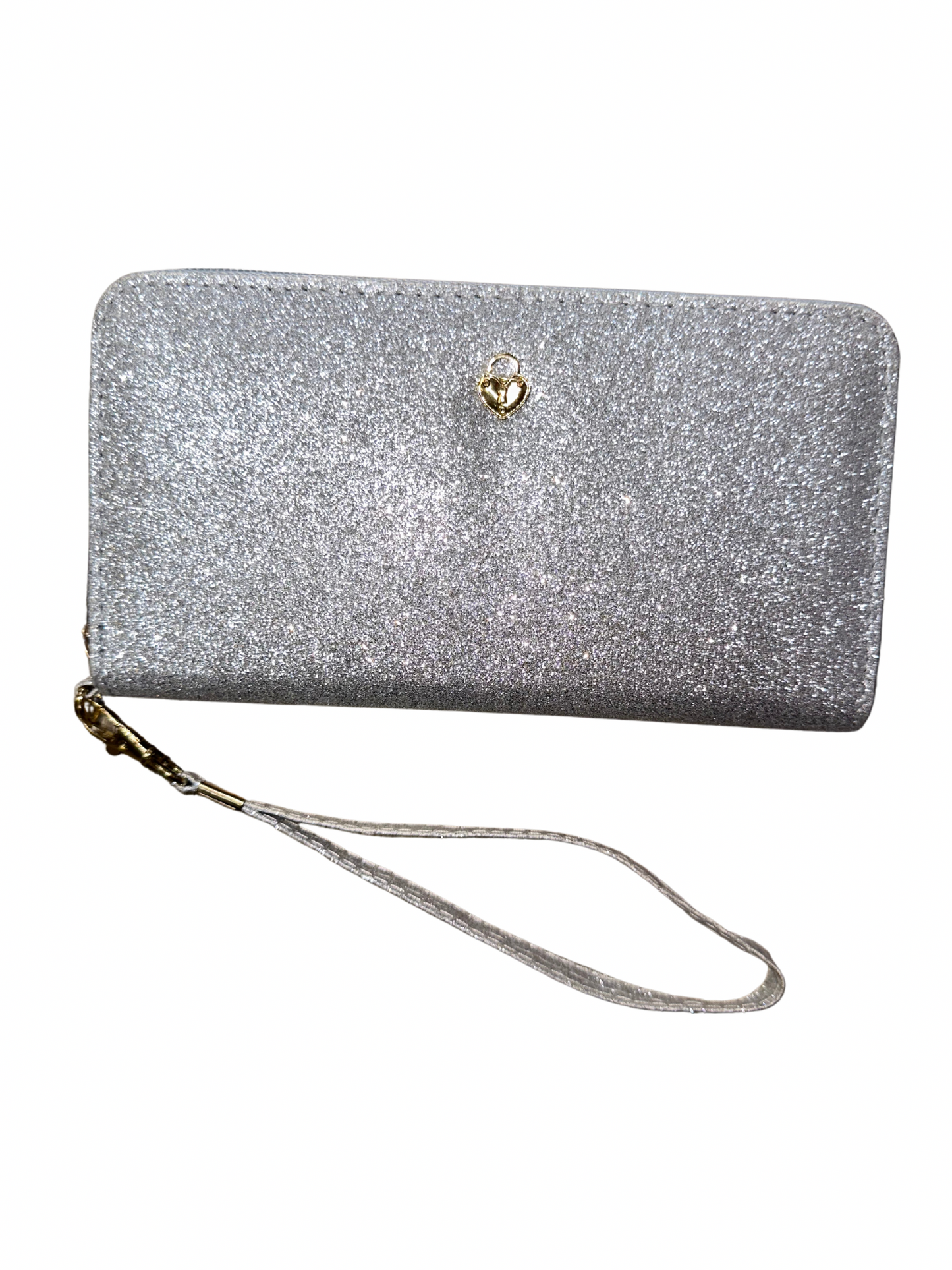 Silver glitter wallet