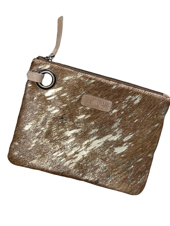 Leather Cowhide Wristlet
