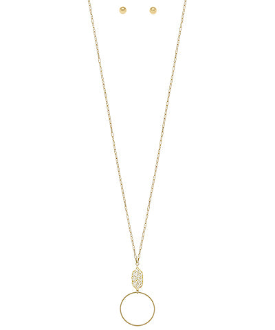 Natural Beads Filled & Circle Necklace