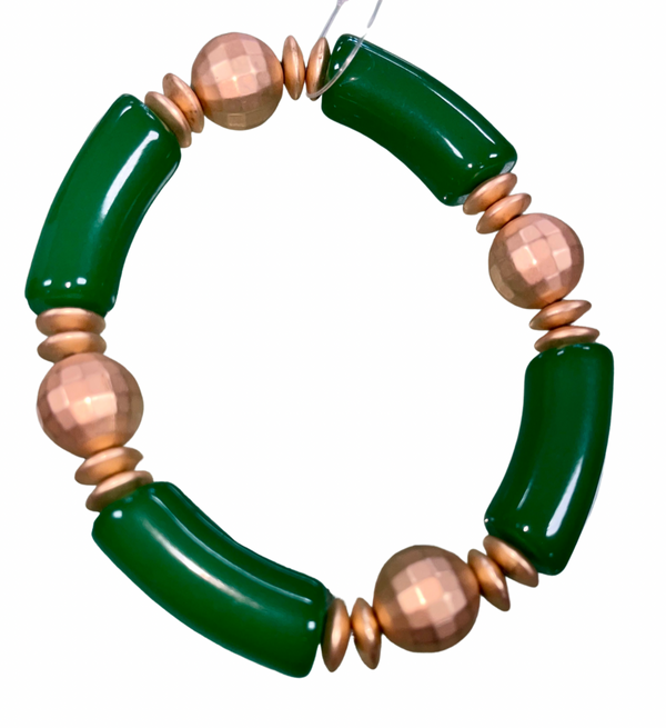 Bamboo Bracelet w Gold Beads