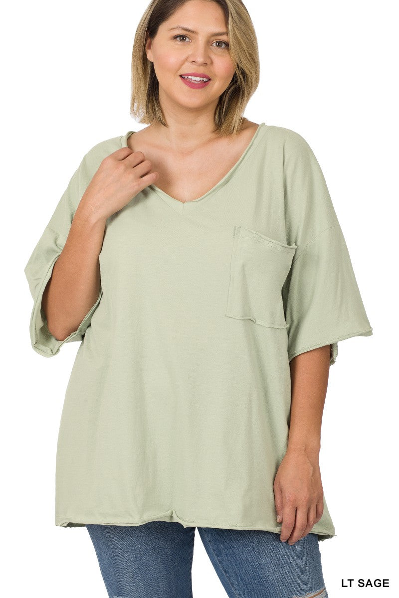 Sage Oversized Pocket Tee