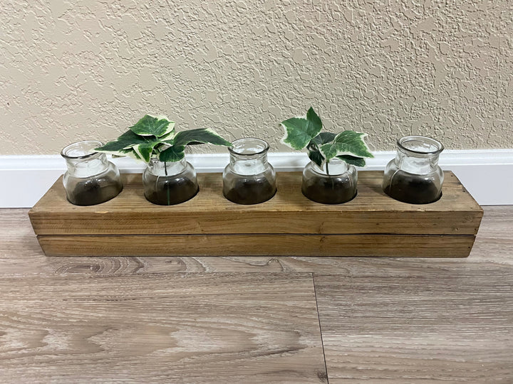 Wooden Jar Holder Table Decor