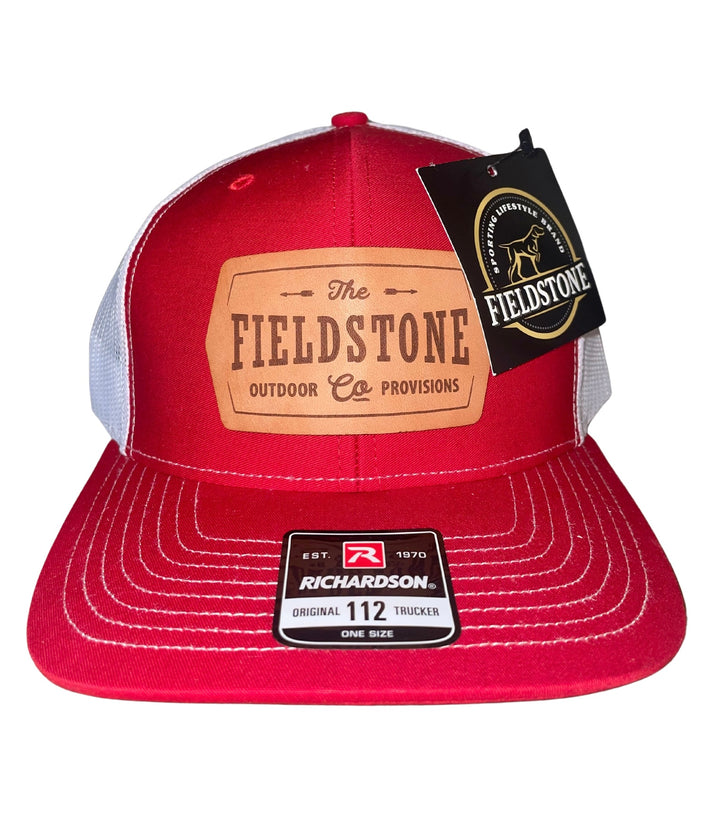 Red Fieldstone Logo Leather Patch Hat