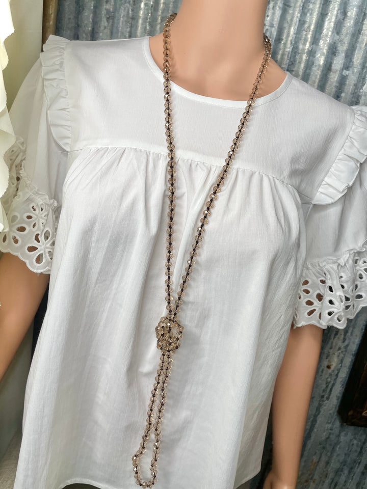 Champagne Beaded Wrap Necklace