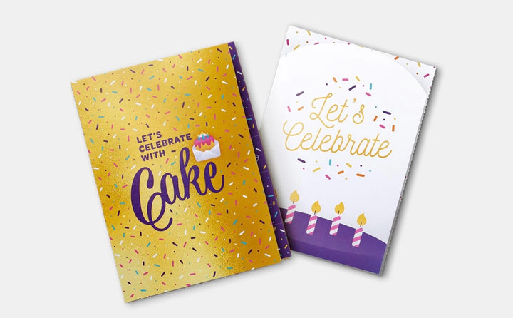 Let’s Celebrate Cake Card – Gold