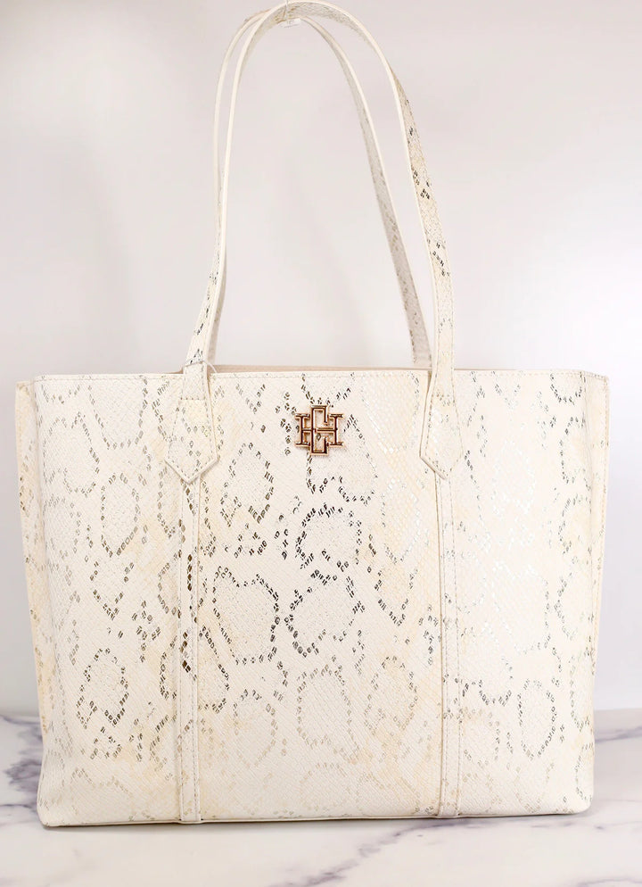 Heath Metallic Cream Tote Bag