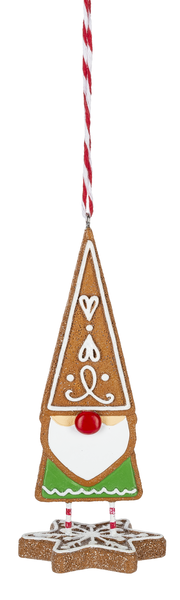 Gingerbread Cookie Gnome Christmas Ornament