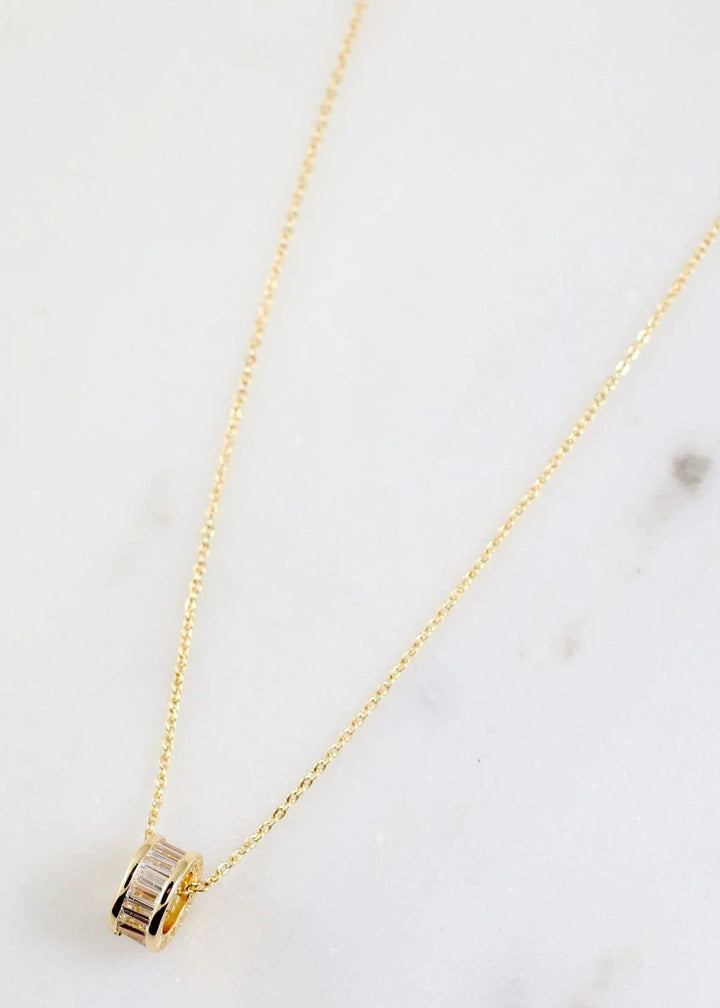 Glynda CZ Roman Numeral Necklace GOLD