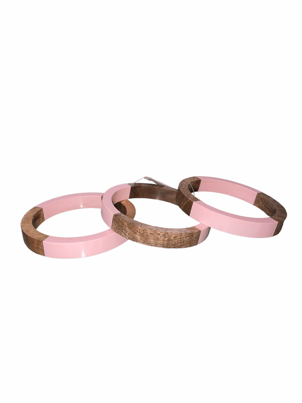 Wood/Acrylic Bangle Bracelets