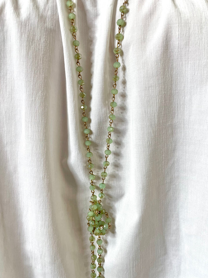 Green Beaded Wrap Necklace