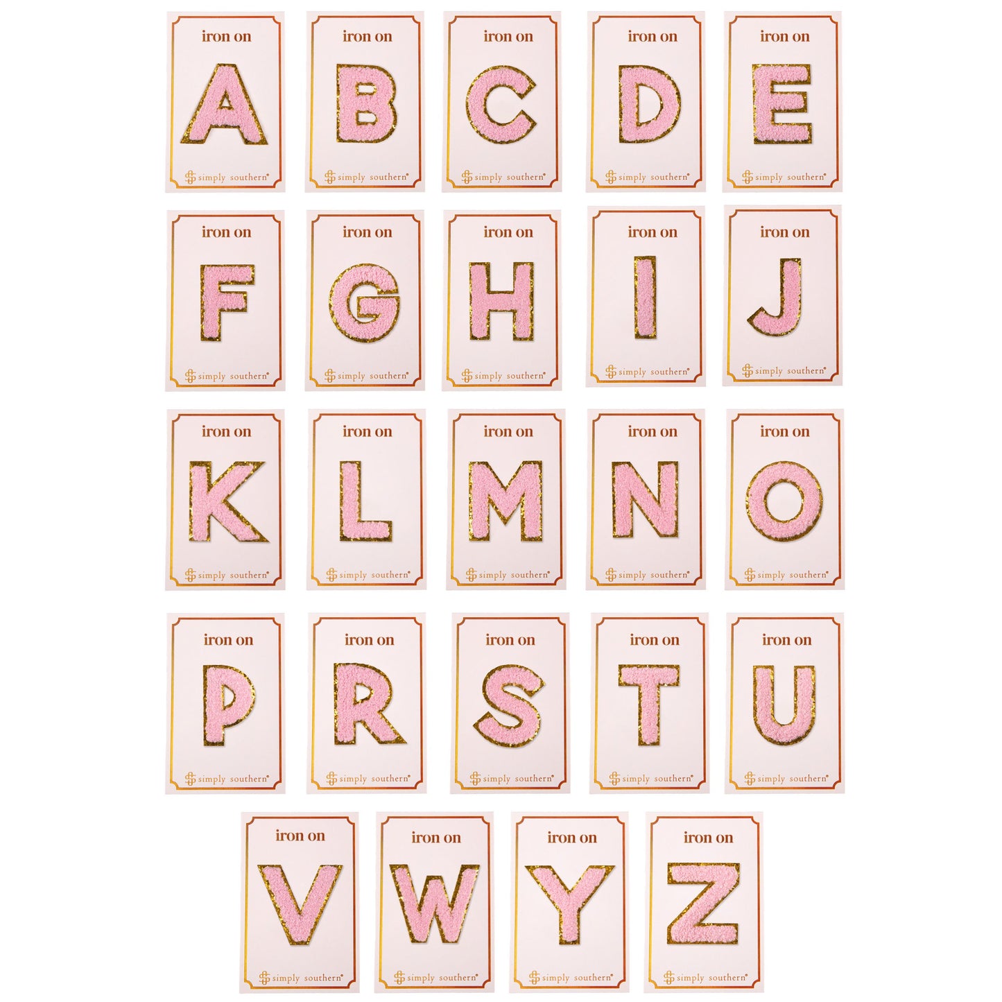 Pink Iron On Letter Patches