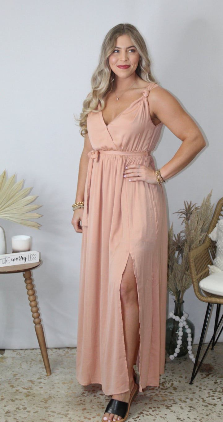 Plus Apricot Surplice Knot Maxi