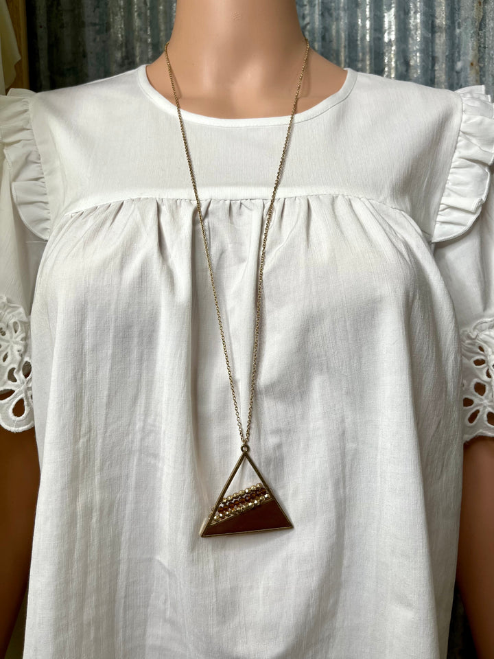 Brown Triangle Necklace