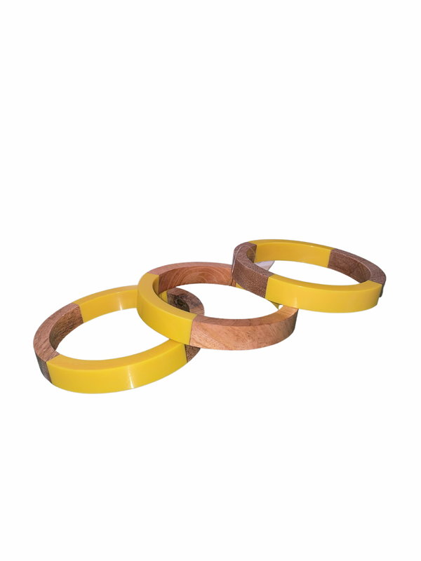 Wood/Acrylic Bangle Bracelets
