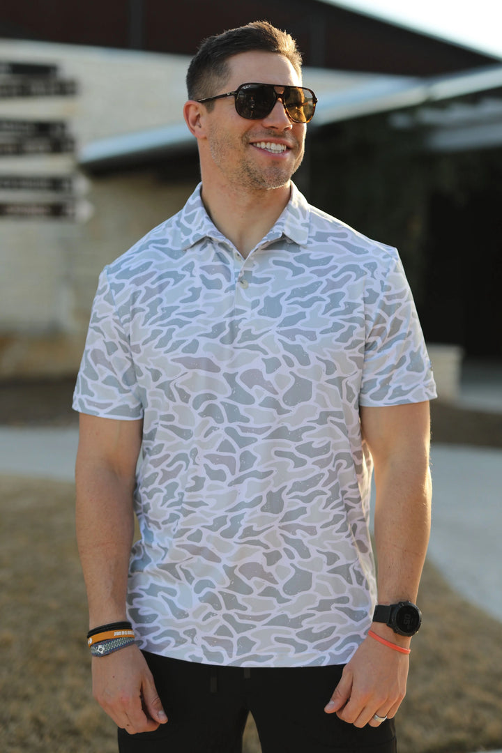 White Camo Performance Polo