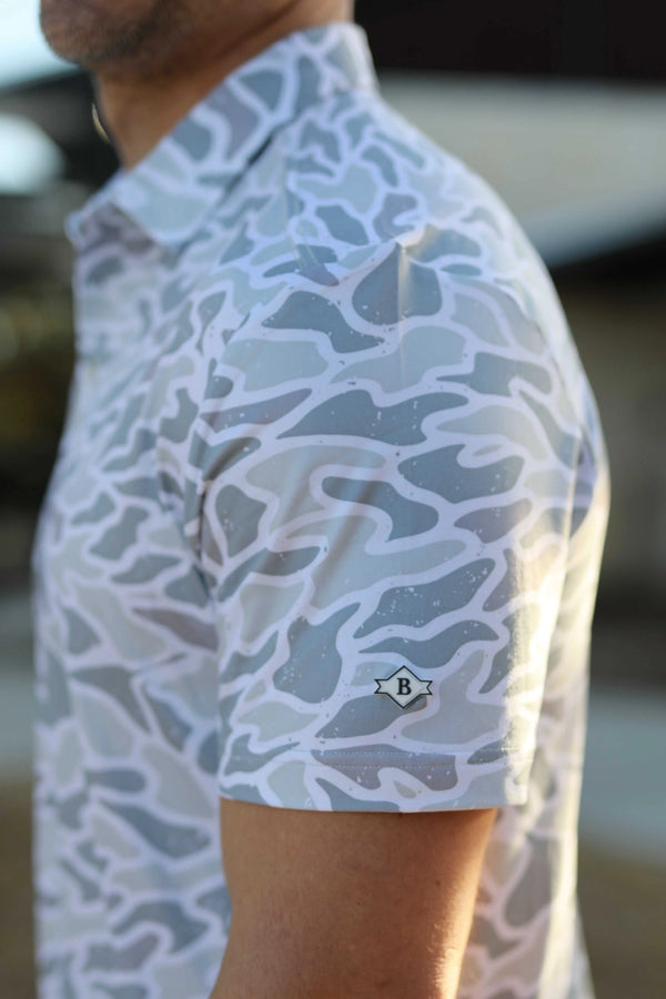 White Camo Performance Polo