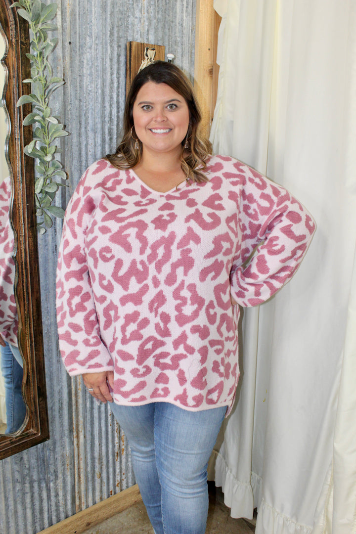 Light pink leopard sweater