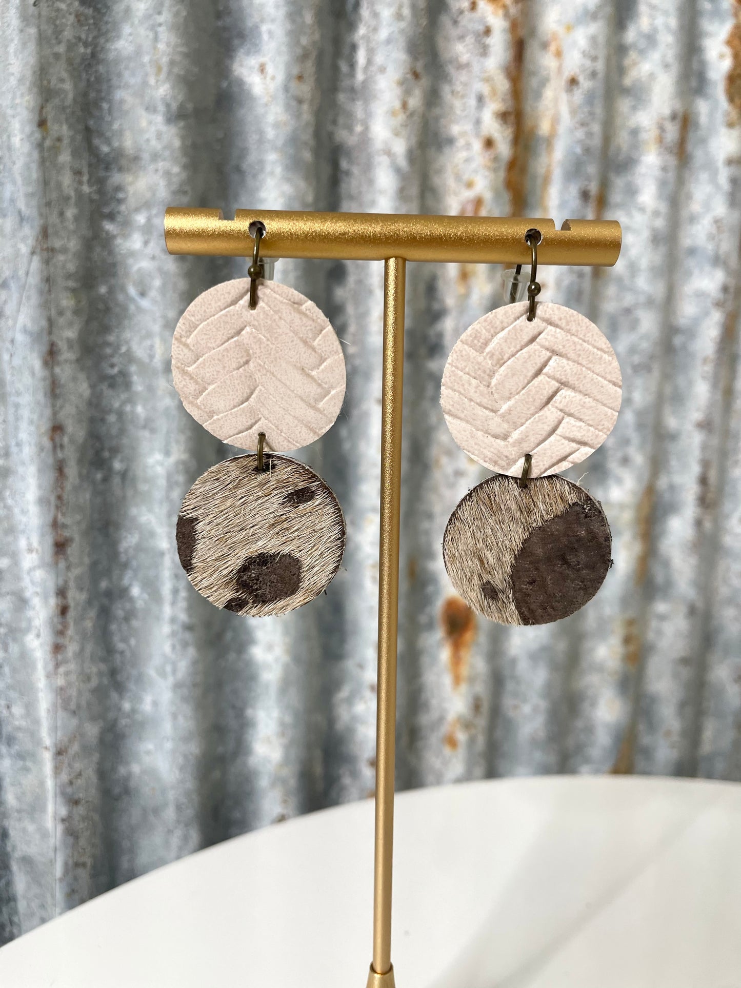 Leather Cowhide Earrings