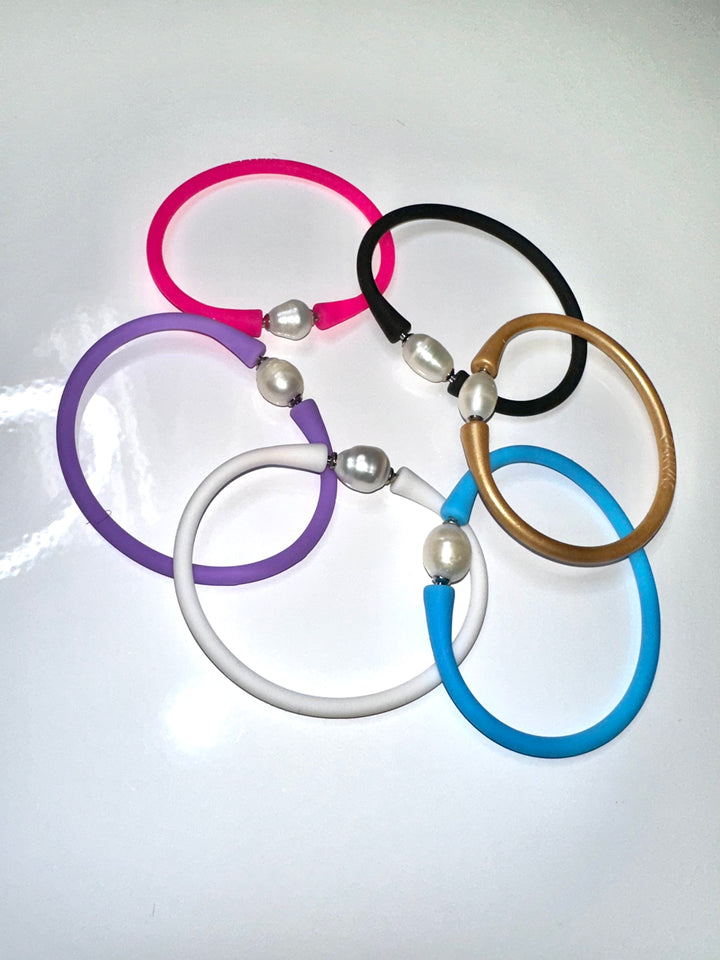 Bali Freshwater Pearl Silicone Bracelet