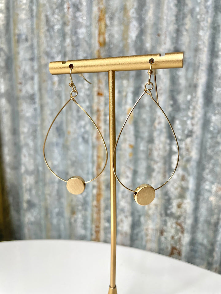 Gold Teardrop Charm Earrings