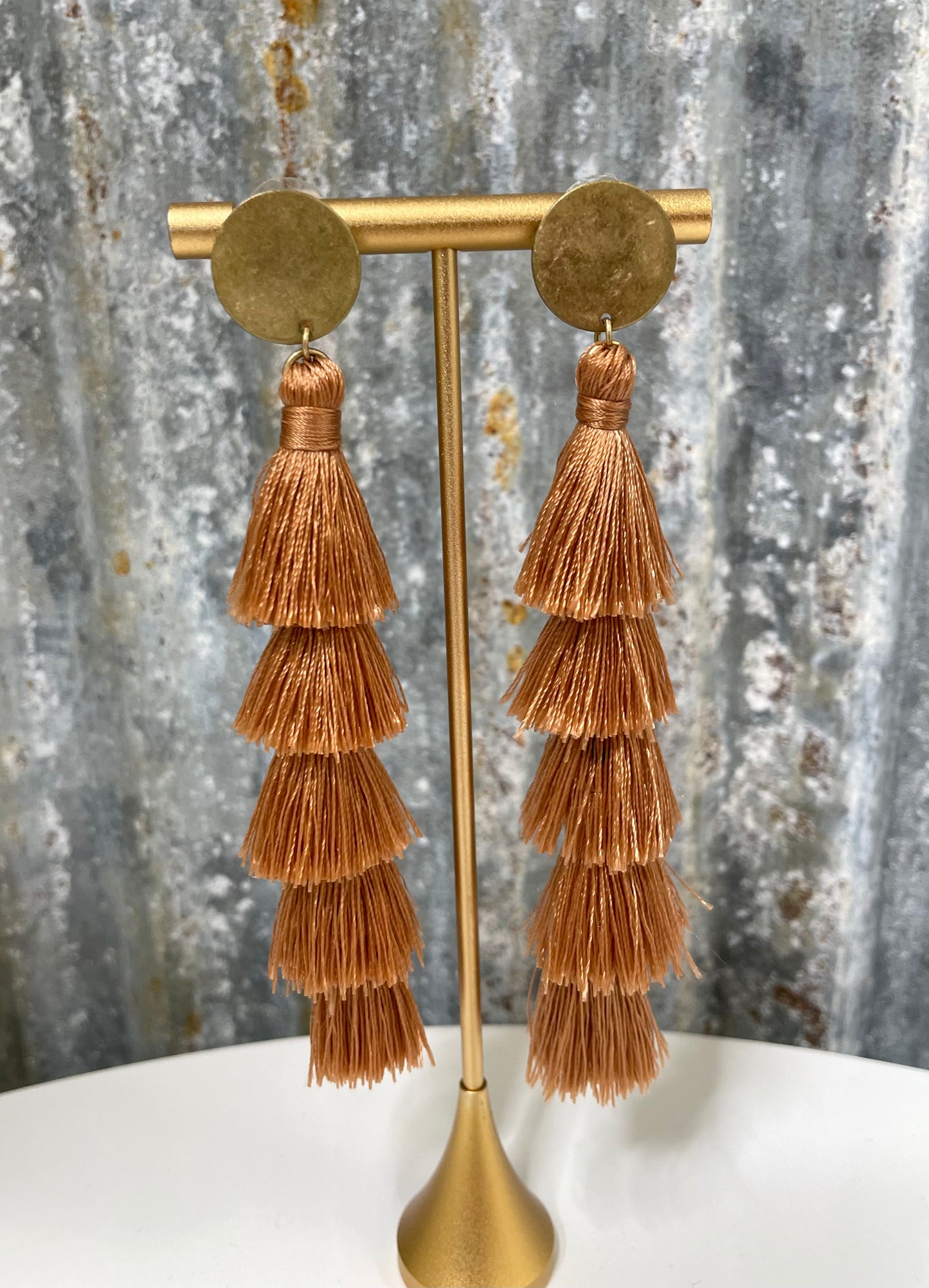 Camel Fringe Earrings