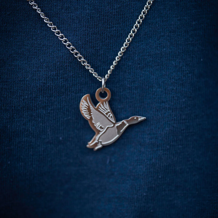 Stainless Silver Duck Pendant Chain