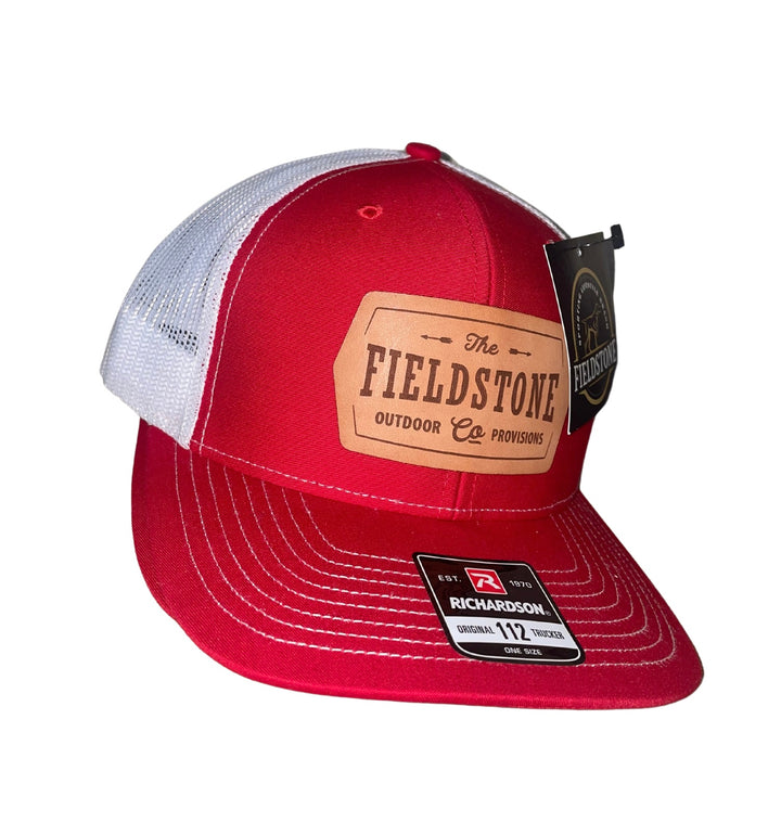 Red Fieldstone Logo Leather Patch Hat