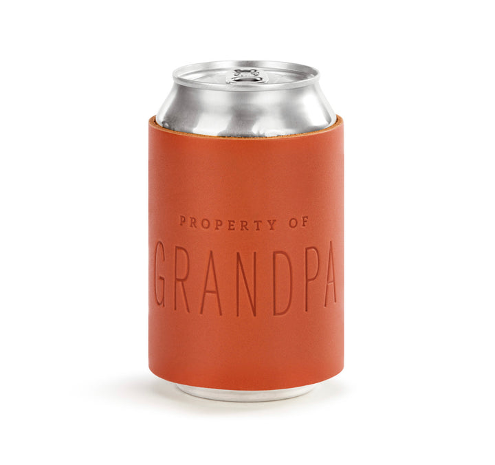 Property of Grandpa Leather Can Cooler