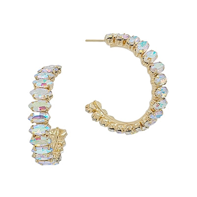 Gold Diamond Hoops